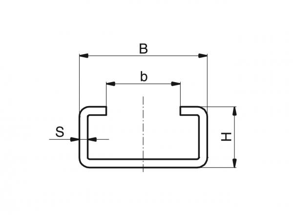 Perfiles C de acero - Perfiles C de acero - Murtfeldt GmbH Kunststoffe - Technische Zeichnung 1