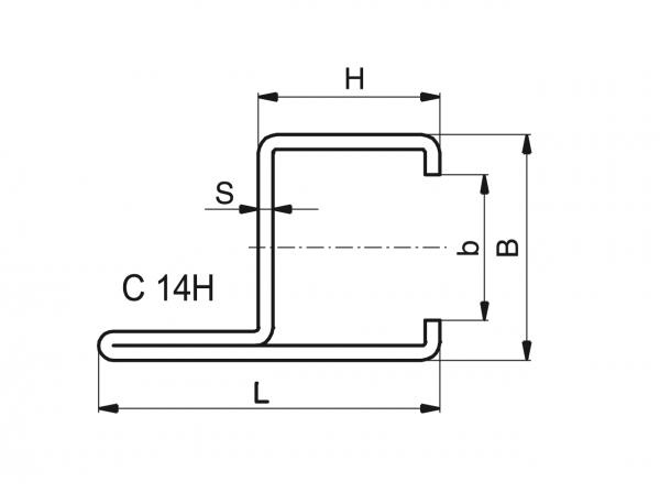 Perfiles C de acero - Perfiles C de acero - Murtfeldt GmbH Kunststoffe - Technische Zeichnung 2