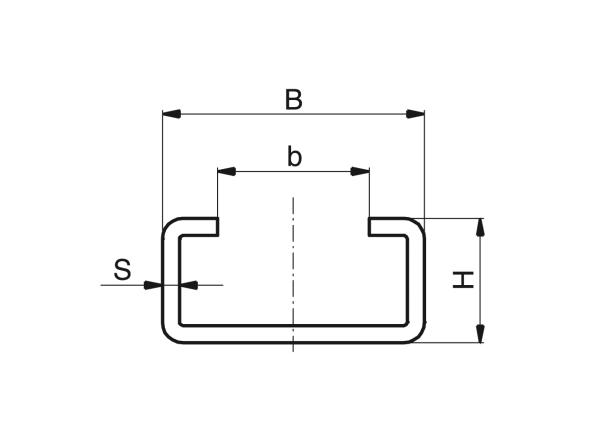 Perfiles C de acero - Perfiles C de acero - Murtfeldt GmbH Kunststoffe - Technische Zeichnung 1