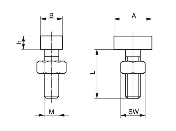 T-head bolts - Steel C profiles - Murtfeldt GmbH Kunststoffe - Technische Zeichnung 1