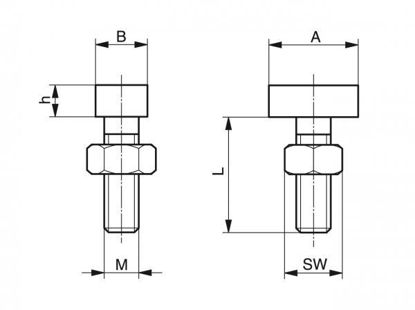 T-head bolts - Steel C profiles - Murtfeldt GmbH Kunststoffe - Technische Zeichnung 1