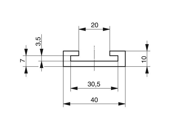 Perfiles encajables para acero plano - Perfiles para transportar - Murtfeldt GmbH Kunststoffe - Technische Zeichnung 1