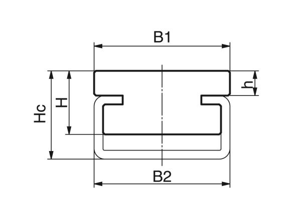 Type CF - Profiles for conveying and transportation - Murtfeldt GmbH Kunststoffe - Technische Zeichnung 1