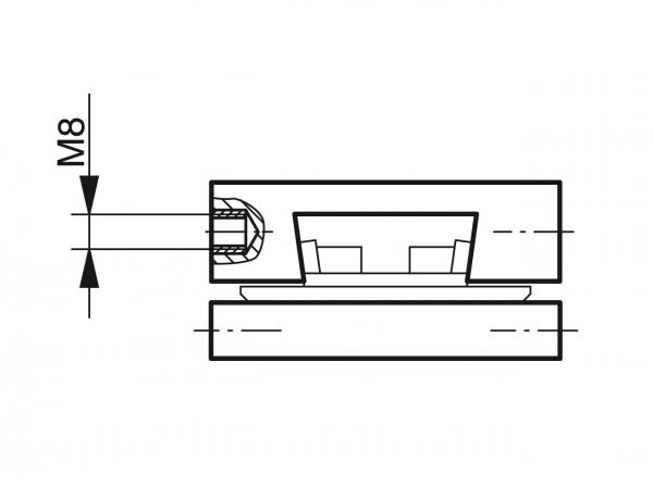 Guiado de curvas para cadenas planas de charnelas con guía de cola de milano - Perfiles para transportar - Murtfeldt GmbH Kunststoffe - Technische Zeichnung 2