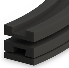 Guiado de curvas para cadenas planas de charnelas con guía de cola de milano - Perfiles para transportar - Murtfeldt GmbH Kunststoffe