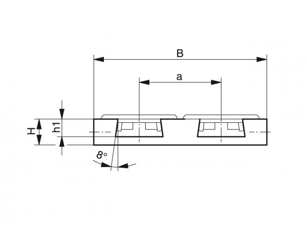 Guiado de curvas para cadenas planas de charnelas con guía de cola de milano - Perfiles para transportar - Murtfeldt GmbH Kunststoffe - Technische Zeichnung 4