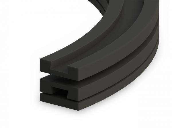 Guiado de curvas para cadenas planas de charnelas con guía de cola de milano - Perfiles para transportar - Murtfeldt GmbH Kunststoffe - Abbildung 1