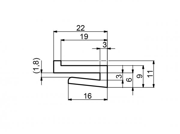 Profiles for slat band chains - Profiles for conveying and transportation - Murtfeldt GmbH Kunststoffe - Technische Zeichnung 12