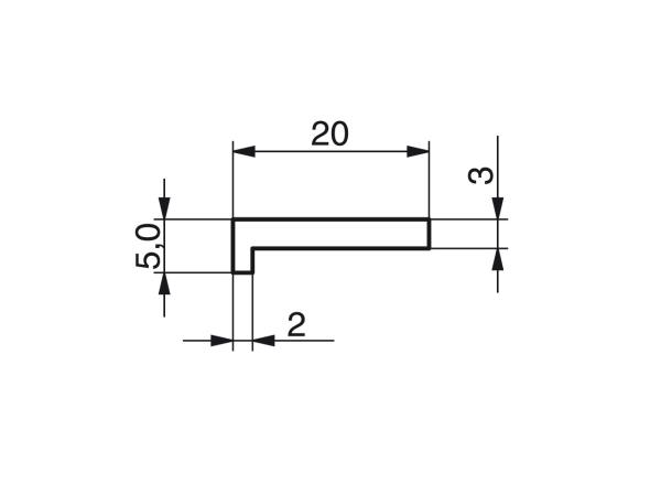 Profiles for slat band chains - Profiles for conveying and transportation - Murtfeldt GmbH Kunststoffe - Technische Zeichnung 1