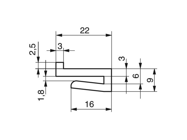 Profiles for slat band chains - Profiles for conveying and transportation - Murtfeldt GmbH Kunststoffe - Technische Zeichnung 12