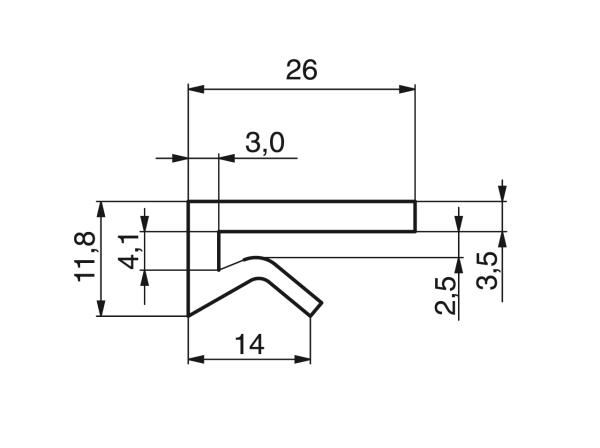 Profiles for slat band chains - Profiles for conveying and transportation - Murtfeldt GmbH Kunststoffe - Technische Zeichnung 10