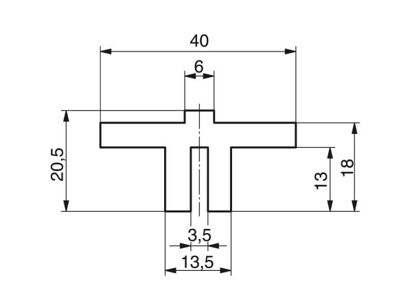 Profiles for slat band chains - Profiles for conveying and transportation - Murtfeldt GmbH Kunststoffe - Technische Zeichnung 14