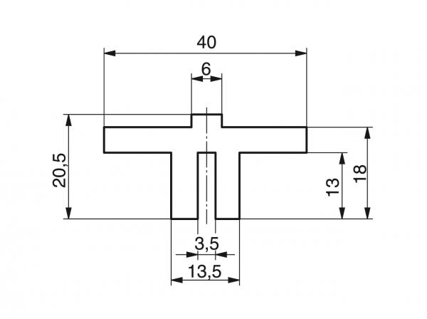 Profiles for slat band chains - Profiles for conveying and transportation - Murtfeldt GmbH Kunststoffe - Technische Zeichnung 14