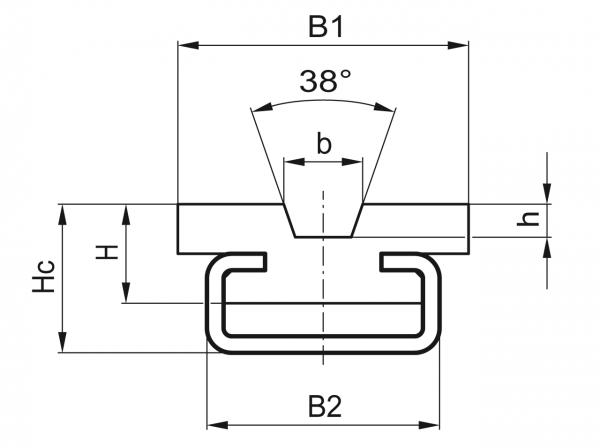 Tipo FKC - Guías de correa - Murtfeldt GmbH Kunststoffe - Technische Zeichnung 1