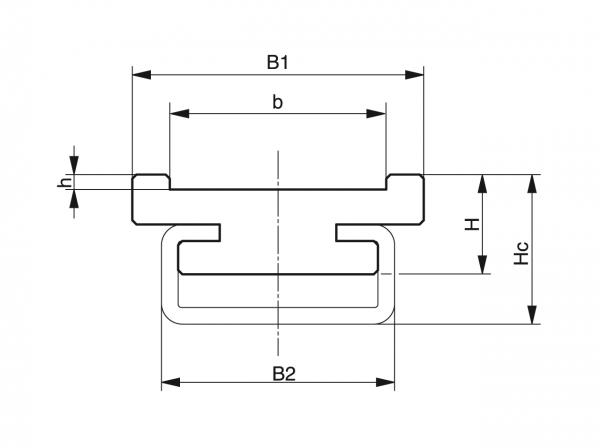 Tipo FRC - Guías de correa - Murtfeldt GmbH Kunststoffe - Technische Zeichnung 1