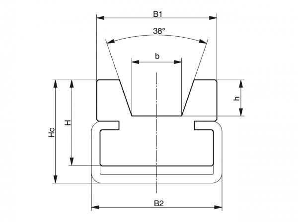 Type KRC - Belt guides - Murtfeldt GmbH Kunststoffe - Technische Zeichnung 1
