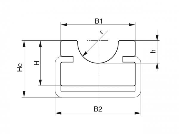 Type RRC - Belt guides - Murtfeldt GmbH Kunststoffe - Technische Zeichnung 1