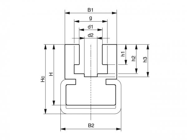 Type CK - Chain guides for roller chains - Murtfeldt GmbH Kunststoffe - Technische Zeichnung 1