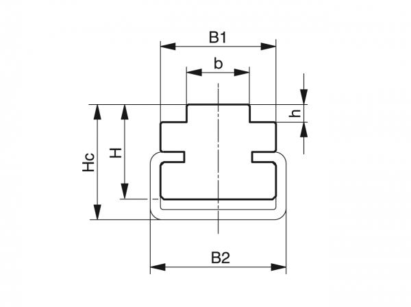 Type CT - Chain guides for roller chains - Murtfeldt GmbH Kunststoffe - Technische Zeichnung 1