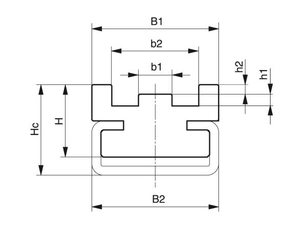 Type CTS - Chain guides for roller chains - Murtfeldt GmbH Kunststoffe - Technische Zeichnung 1
