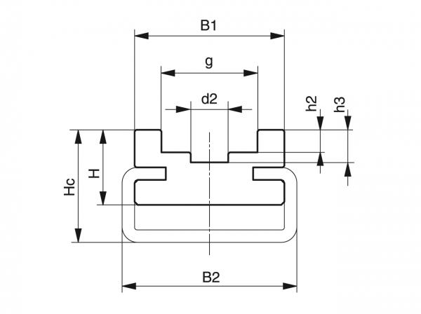 Type CU - Chain guides for roller chains - Murtfeldt GmbH Kunststoffe - Technische Zeichnung 1