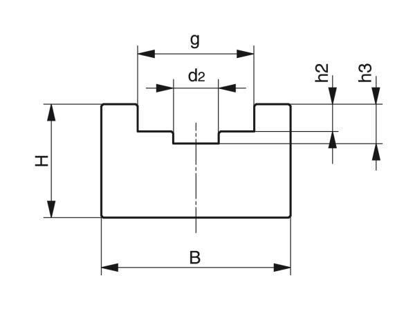 Type U - Chain guides for roller chains - Murtfeldt GmbH Kunststoffe - Technische Zeichnung 1