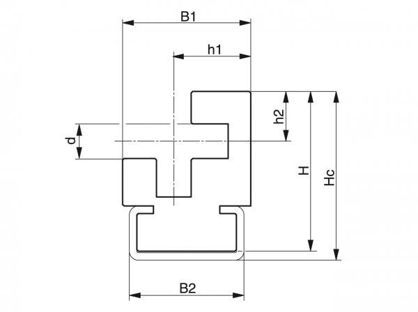 Type CRO - Chain guides for round link chains - Murtfeldt GmbH Kunststoffe - Technische Zeichnung 1