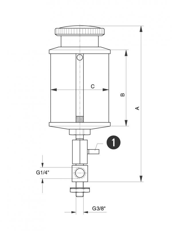 Tipo MOS - Sistemas de lubricado manuales - Murtfeldt GmbH Kunststoffe - Technische Zeichnung 1