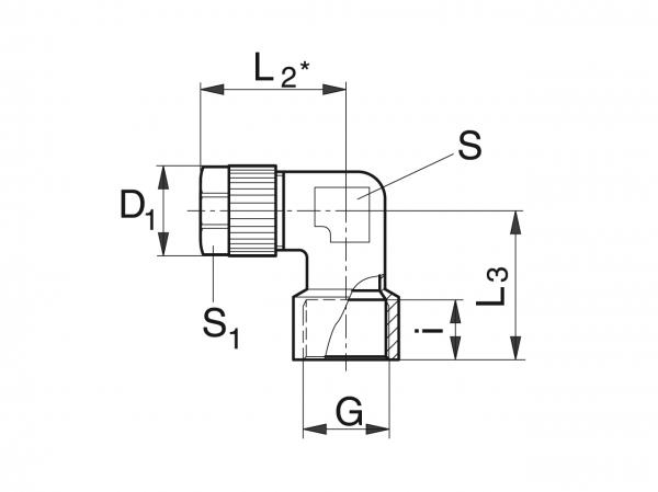 Racor con rosca interior angular para manguera - Sistemas de lubricado para racores - Murtfeldt GmbH Kunststoffe - Technische Zeichnung 2