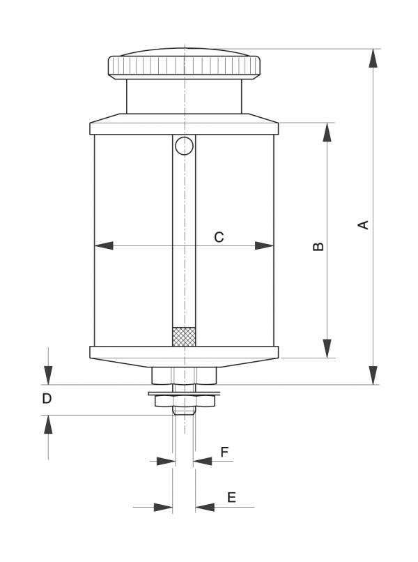 Recipiente de aceite tipo OBH - Accesorios para sistemas de lubricado - Murtfeldt GmbH Kunststoffe - Technische Zeichnung 1