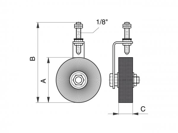 Engrase de rodillos tipo RSM/RSM-B - Accesorios para sistemas de lubricado - Murtfeldt GmbH Kunststoffe - Technische Zeichnung 1