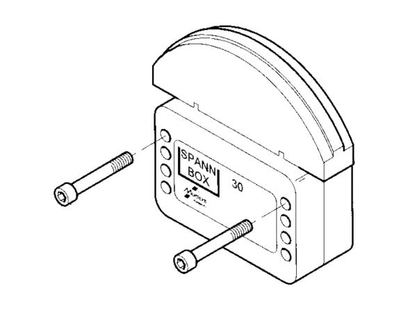 Spann-Box® tamaño 30 con perfil de arco - Tensores de cadena para cadenas de rodillos - Murtfeldt GmbH Kunststoffe - Technische Zeichnung 2